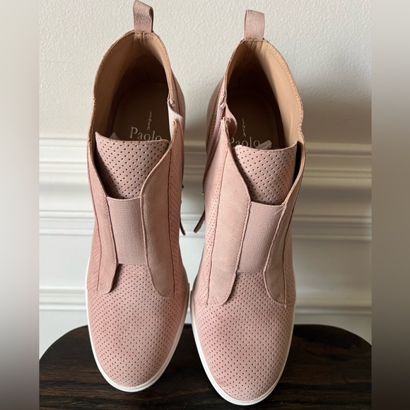 Linea Paolo Suede Platform Wedge Sneakers, Size 7 New - Picture 8 of 15